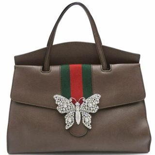 Gucci - グッチ バッグ GUCCI レザー トーテム 2WAY トートバッグ ショルダー シェリーライン バタフライビジュー ブラウン 500772 T-YJ06291