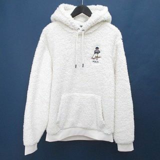 ポロラルフローレン(POLO RALPH LAUREN)のポロ ラルフローレン 長袖 ボアパーカー プルオーバー M 白系 ホワイト 刺繍(パーカー)