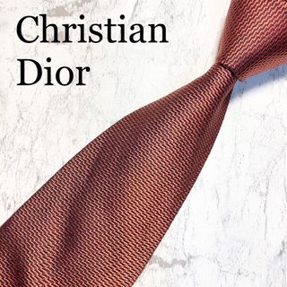 クリスチャンディオール(Christian Dior)のCHRISTIAN DIOR ネクタイ　オレンジ　ソリッド(ネクタイ)