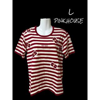 ピンクハウス(PINK HOUSE)の【PINK HOUSE】 半袖ボーダー/L(Tシャツ(半袖/袖なし))