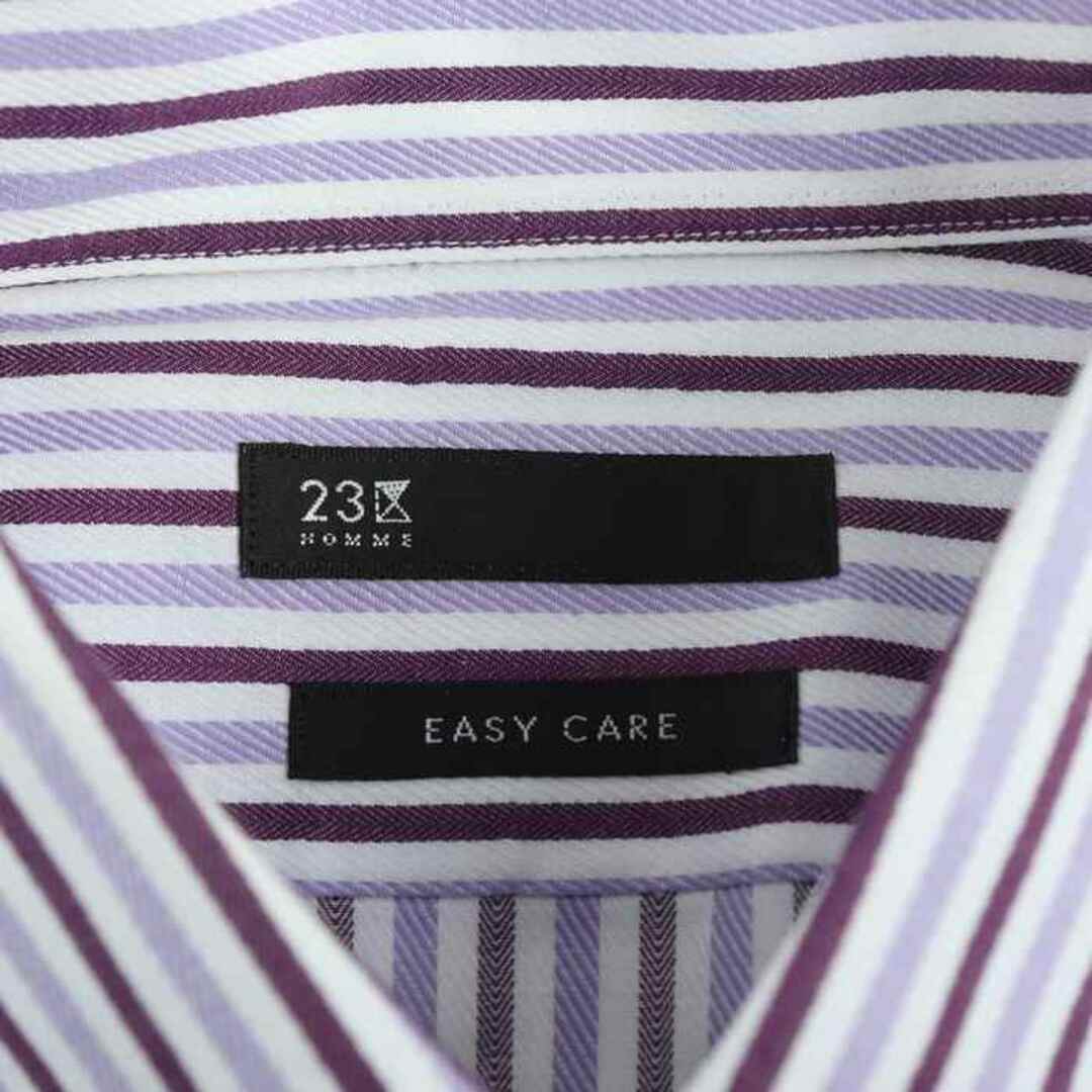 ニジュウサンクデュクス 長袖シャツ ストライプ トップス オンワード樫山 EASY CARE メンズ 46サイズ パープル 23区 DEUX メンズのトップス(シャツ)の商品写真