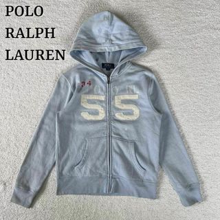 ポロラルフローレン(POLO RALPH LAUREN)のpolo ralph lauren キッズ パーカー ワッペン 水色 140 S(ジャケット/上着)