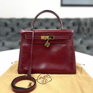 エルメス(Hermes)のエルメス　ケリー28　内縫い　ボックスカーフ　2way　ハンドバッグ　〇Q刻印(ハンドバッグ)