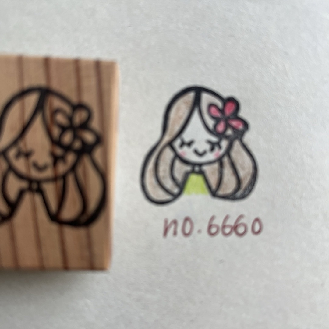 スタンプ　No. 6660お花の女の子 ハンドメイドのハンドメイド その他(その他)の商品写真