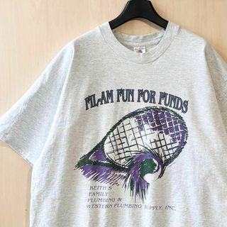 フルーツオブザルーム(FRUIT OF THE LOOM)の90s USA製古着　ヴィンテージ　イベントTシャツ　グラフィック　霜降り(Tシャツ/カットソー(半袖/袖なし))