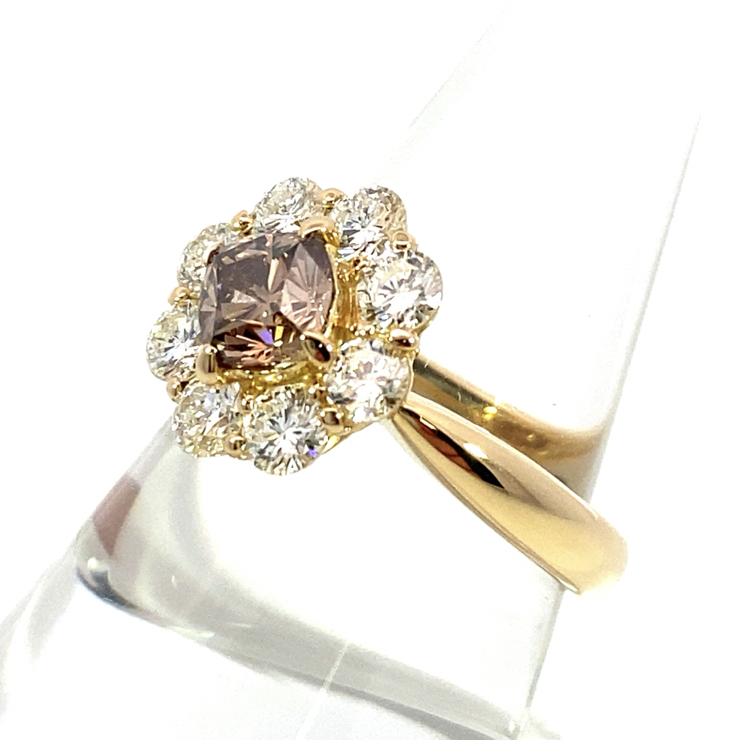 【JC5594】K18 天然ブラウンダイヤモンド ダイヤモンド リング レディースのアクセサリー(リング(指輪))の商品写真