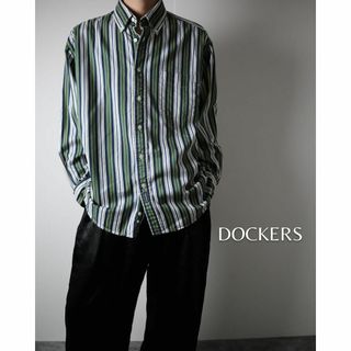 ヴィンテージ(VINTAGE)のDOCKERS ドッカーズ マルチストライプ ボタンダウン コットン 長袖シャツ(シャツ)