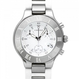 カルティエ(Cartier)のカルティエ Cartier マスト21 クロノスカフ W10184U2 ホワイト文字盤 未使用 腕時計 メンズ(腕時計(アナログ))