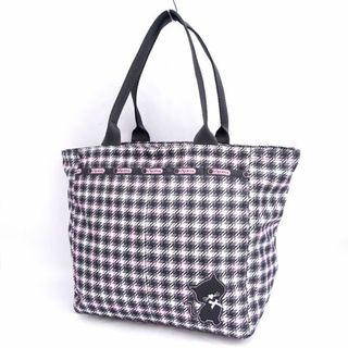 レスポートサック(LeSportsac)のLESPORTSAC / レスポートサック ◆トートバッグ/チェック柄/ネコワッペン/グレー×ピンク 【バッグ/バック/BAG/鞄/カバン】 レディースファッション【中古】 [0220486166](トートバッグ)