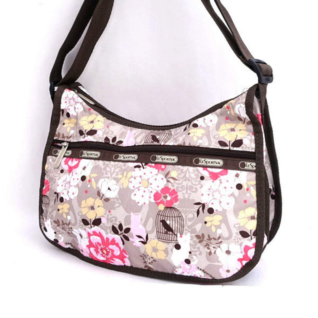 LeSportsac(レスポートサック)のLESPORTSAC / レスポートサック ◆ショルダーバッグ/花柄/ネコ/ベージュ 【バッグ/バック/BAG/鞄/カバン】 レディースファッション【中古】 [0220486167] レディースのバッグ(ショルダーバッグ)の商品写真