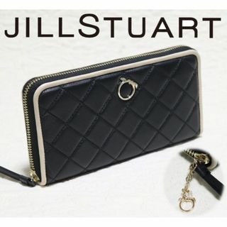 JILLSTUART - 新品【ジルスチュアート】幸せ指輪モチーフ！チャーム付き キルトラウンド長財布 黒