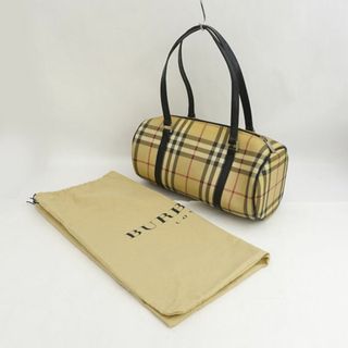 BURBERRY LONDON / バーバリー ロンドン ◆ミニボストンバッグ/ドラムバッグ/PVC/ノバチェック/ベージュ 【バッグ/バック/BAG/鞄/カバン】 レディースファッション【中古】 [0220486383](ボストンバッグ)