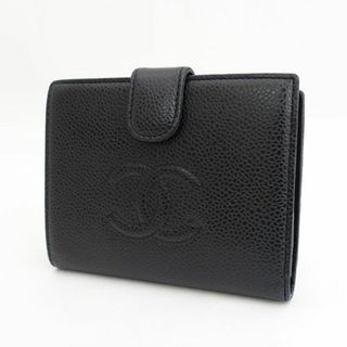 シャネル(CHANEL)のCHANEL / シャネル ◆ココ キャビアスキン がま口 コンパクトウォレット 二つ折り財布 【財布/サイフ/ウォレット/wallet/コイン】 ブランド【中古】 [0220486547](財布)