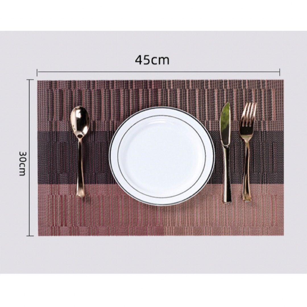 2枚セット ランチョンマット テーブルマット ブラウン 30×45cm インテリア/住まい/日用品のキッチン/食器(テーブル用品)の商品写真