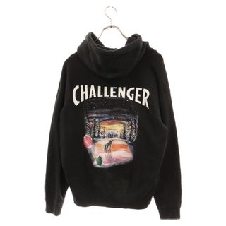 ショット(schott)のSCHOTT ショット ×CHALLENGER ×チャレンジャー バックプリント プルオーバースウェットパーカー ブラック 3113179(パーカー)