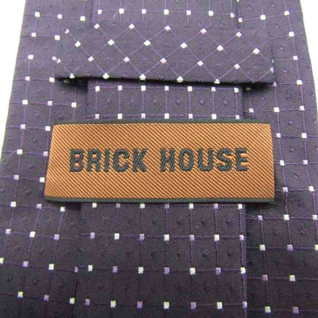 ブリックハウス ブランド ネクタイ 格子柄 ドット シルク PO  メンズ パープル BRICK HOUSE メンズのファッション小物(ネクタイ)の商品写真