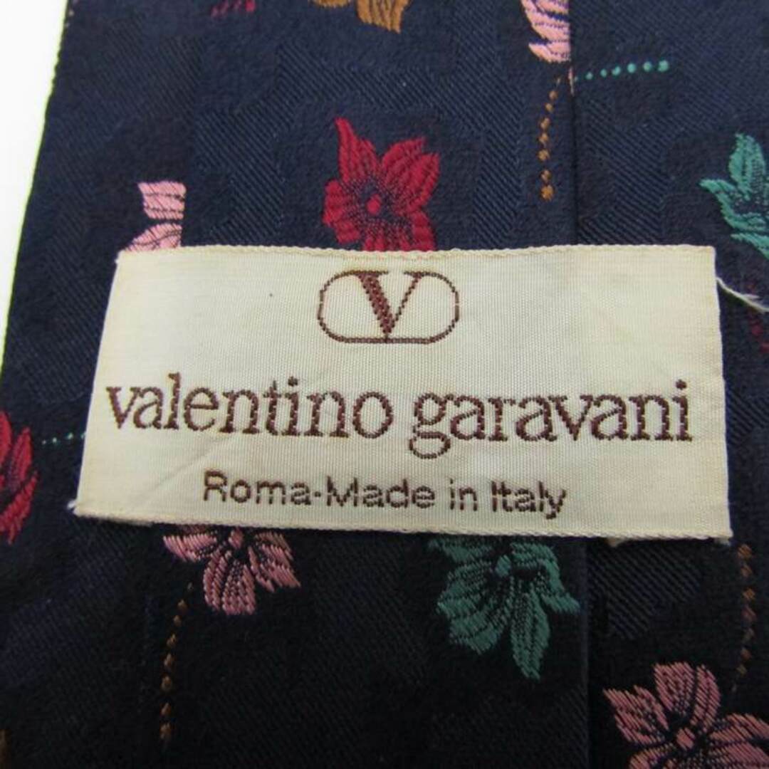 valentino garavani(ヴァレンティノガラヴァーニ)のヴァレンティノ ガラヴァーニ ブランド ネクタイ ロゴ 総柄 花柄 シルク イタリア製 PO  メンズ ネイビー VALENTINO GARAVANI メンズのファッション小物(ネクタイ)の商品写真