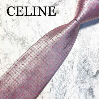 celine - CELINE ネクタイ　ピンク　マカダム柄