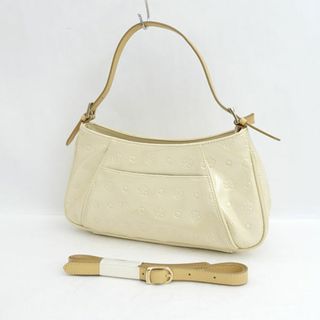 Adam et Rope' - CLATHAS / クレイサス ◆2WAYハンドバッグ/ショルダーバッグ/エナメル/ベージュ 【バッグ/バック/BAG/鞄/カバン】 レディースファッション【中古】 [0220486931]