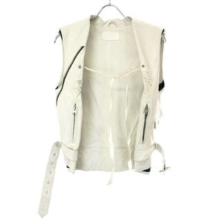 マルタンマルジェラ(Maison Martin Margiela)のMaison Martin Margiela メゾン マルタン マルジェラ 2001SS 再構築 フォールディングレザーベスト ホワイト 42(ベスト/ジレ)