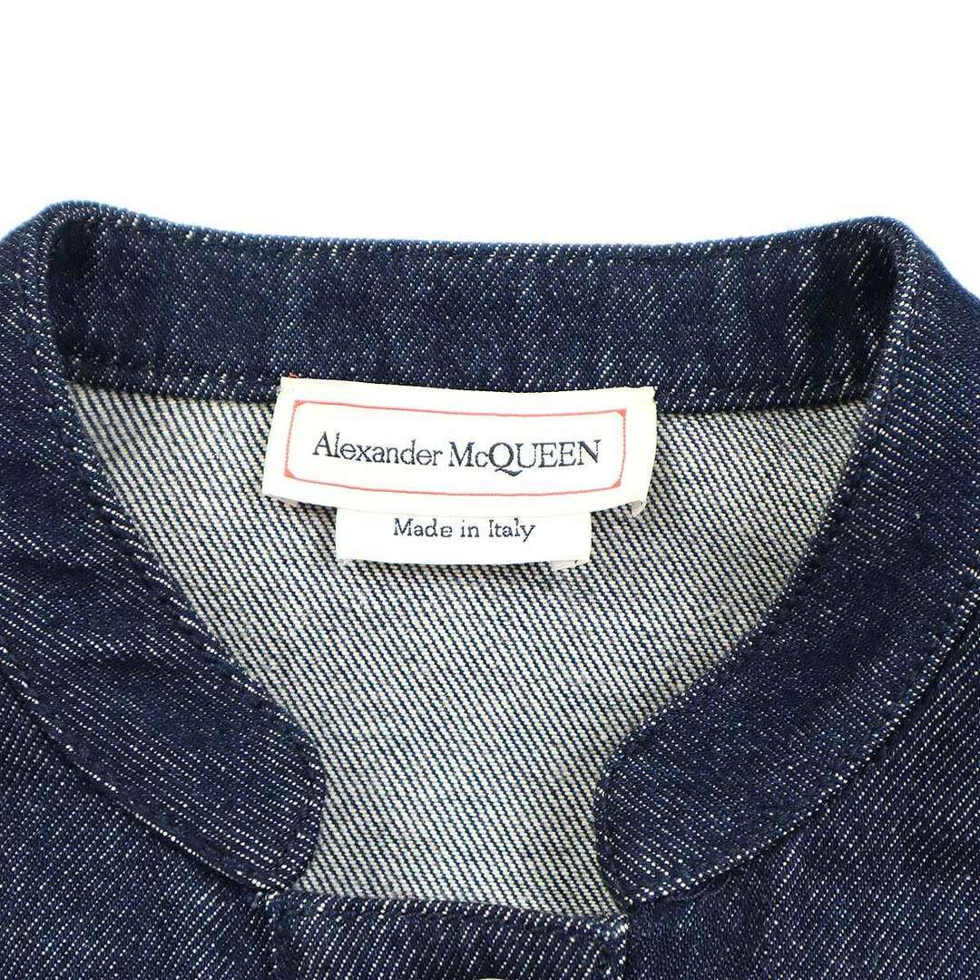 Alexander McQueen(アレキサンダーマックイーン)のALEXANDER McQUEEN アレキサンダーマックイーン 22SS ドッキングペプラムデニムジャケット 685592 インディゴ 36 レディースのジャケット/アウター(Gジャン/デニムジャケット)の商品写真