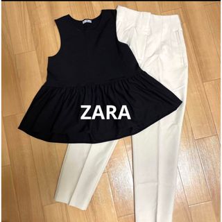 ZARA フリルタンクトップス　ハイウエストパンツ