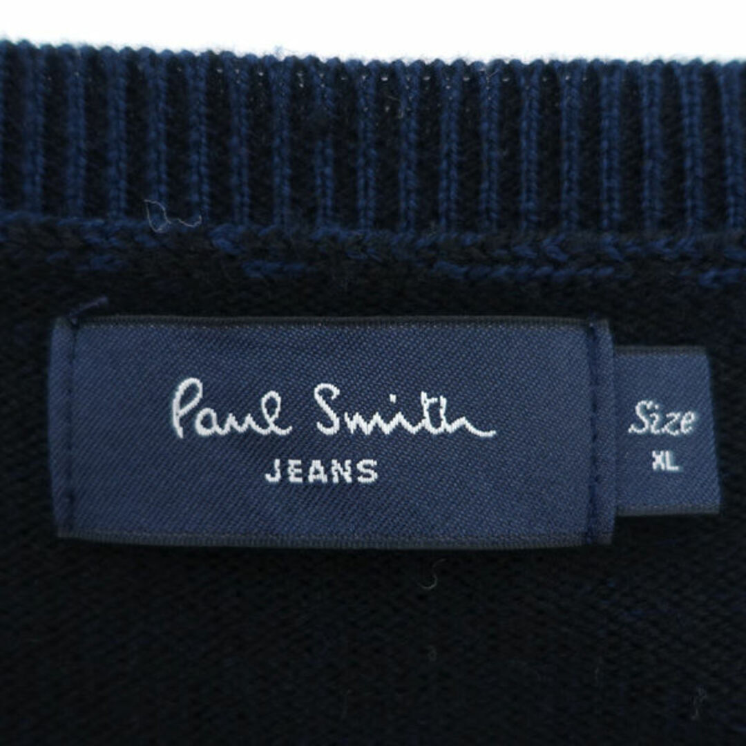 Paul Smith / ポールスミス ◆ニット/Vネック/ウール/ドット柄/ネイビー/サイズXL PJ-5C-62566 【メンズ/MEN/男性/ボーイズ/紳士】 メンズファッション【中古】 [0220487332] メンズのトップス(ニット/セーター)の商品写真