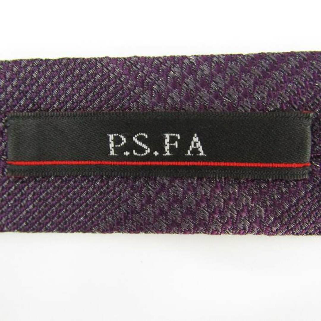 パーフェクトスーツファクトリー ブランド ネクタイ チェック柄 格子柄 シルク 日本製 PO  メンズ パープル P.S.FA メンズのファッション小物(ネクタイ)の商品写真