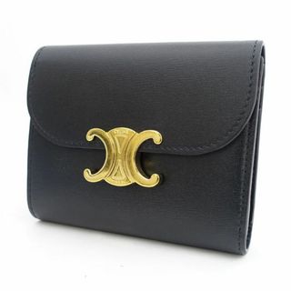 セリーヌ(celine)のCELINE / セリーヌ ◆スモールウォレット トリオンフ シャイニーカーフスキン ブラック 【財布/サイフ/ウォレット/wallet/コイン】 ブランド【中古】 [0220487536](財布)