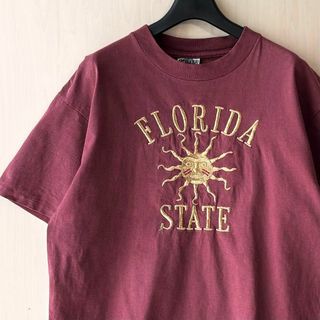 ヴィンテージ(VINTAGE)の90s USA製古着　ヴィンテージ　オニータ　ゴールド刺繍　太陽に顔　Tシャツ(Tシャツ/カットソー(半袖/袖なし))