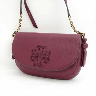 トリーバーチ(Tory Burch)のTORY BURCH / トリーバーチ ■ショルダーバッグ レザー もみ皮 レッド ゴールド 【バッグ/バック/BAG/鞄/カバン】 ブランド【中古】 [0990013057](ショルダーバッグ)