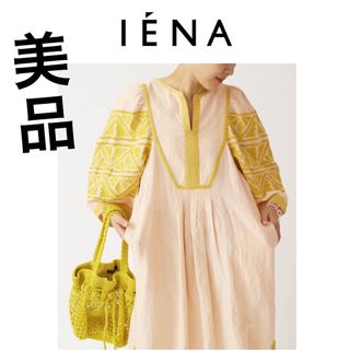 IENA - 美品！IENA購入SARAMALLIKAコットンリネンHEAVYEMBワンピース