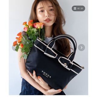 トッカ(TOCCA)の撥水　BICOLOR RIBBON TOTE トートバッグ(トートバッグ)