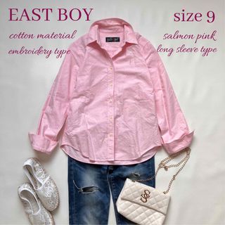 EASTBOY - ◆美品◆EAST BOY◆綿100%◆ボタンダウン長袖シャツ◆柔らか薄ピンク◆M