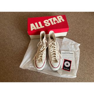 オールスター(ALL STAR（CONVERSE）)の極美品コンバースオールスターハイカット日本製25cmナチュラルホワイト(スニーカー)