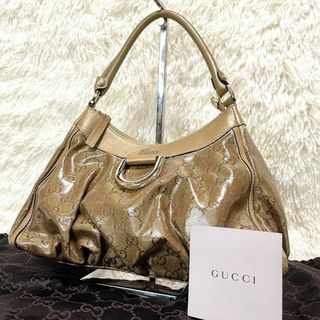 グッチ(Gucci)の美品✨GUCCI  ワンショルダー　　アビー　コーティングキャンバス　ゴールド(ショルダーバッグ)