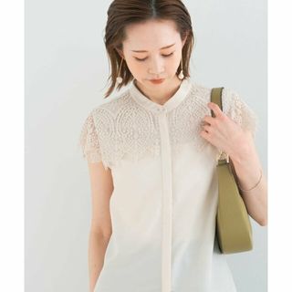 アーバンリサーチロッソ(URBAN RESEARCH ROSSO)の【OFF WHITE】『一部WEB限定カラー』ウォッシャブルヨークレースブラウス(シャツ/ブラウス(長袖/七分))