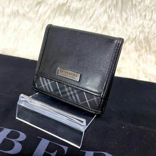 バーバリーブラックレーベル(BURBERRY BLACK LABEL)のバーバリーブラックレーベル　コインケース　小銭入れ　ノバチェック　レザー　黒(コインケース/小銭入れ)