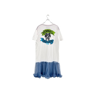remake tulle T-shirt one-piece リメイク ビッグTシャツ 白T ワンピース ブルー DOWNHILL DIVISION レディース ヴィンテージ 6(ロングワンピース/マキシワンピース)