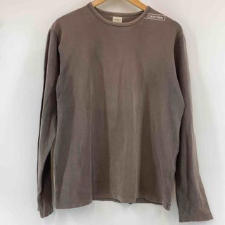 カルバンクライン(Calvin Klein)のCalvin Klein Jeans カルバンクラインジーンズ メンズ Tシャツ（長袖）ブラウン クルーネック(Tシャツ/カットソー(七分/長袖))