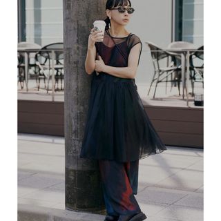 アメリヴィンテージ(Ameri VINTAGE)のameriアメリ3WAY MARGOT GEL ART DRESS ブラックS(ロングワンピース/マキシワンピース)