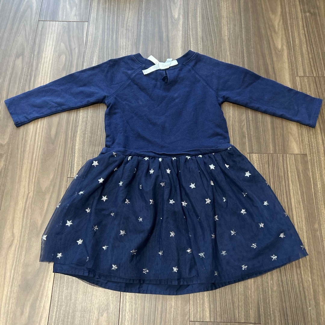 carter's(カーターズ)のCarter'sスウェット✖️チュール紺ワンピース6歳サイズ キッズ/ベビー/マタニティのキッズ服女の子用(90cm~)(ワンピース)の商品写真