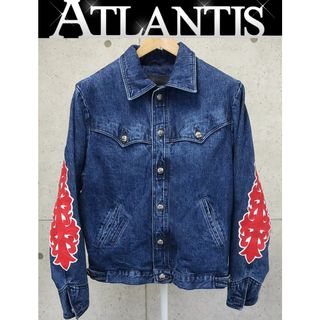 クロムハーツ(Chrome Hearts)のCHROME HEARTS 銀座店 クロムハーツ 新品 クラシックジーン 袖フローラルクロスパッチ デニムジャケット メンズ size：L ブルー 94817(Gジャン/デニムジャケット)