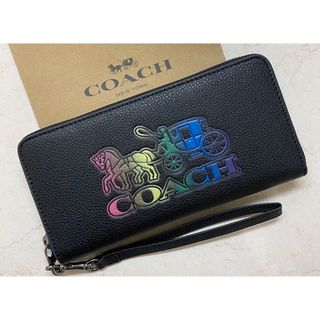 コーチ(COACH)の[新品未使用]✨COACH✨ラウンドファスナー長財布ストラップ付き(財布)