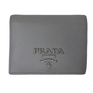 プラダ(PRADA)のプラダ PRADA サフィアーノ ウォレット 二つ折り財布 グレー 92499(財布)
