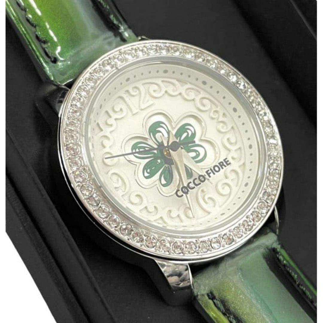 未使用 コッコフィオーレ 腕時計 エナメル グリーン キュービコ レディースのファッション小物(腕時計)の商品写真
