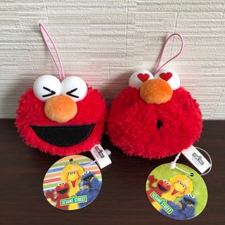 セサミストリート(SESAME STREET)のセサミストリート　エルモ　フェイスマスコット　2点セット(キャラクターグッズ)