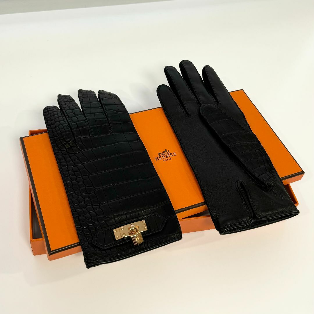 Hermes(エルメス)の美品 エルメス ケリー ソヤ グローブ アリゲーター レディースのファッション小物(手袋)の商品写真