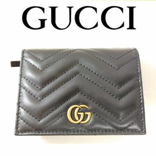 Gucci - GUCCI　グッチ　GGマーモント2つ折り財布 レザー ブラック