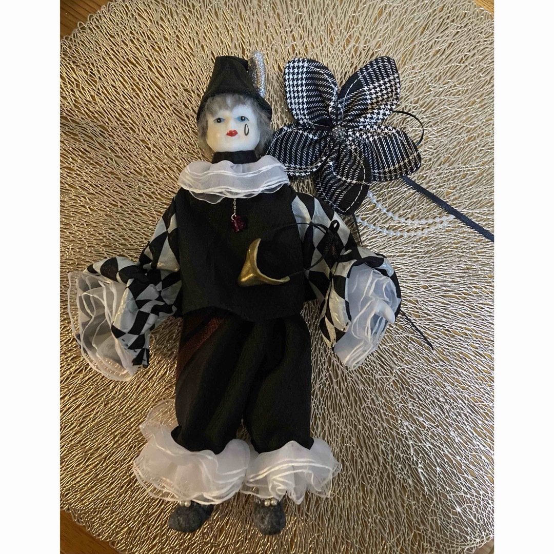 レトロ　ピエロ　人形　ドール ハンドメイドのぬいぐるみ/人形(人形)の商品写真